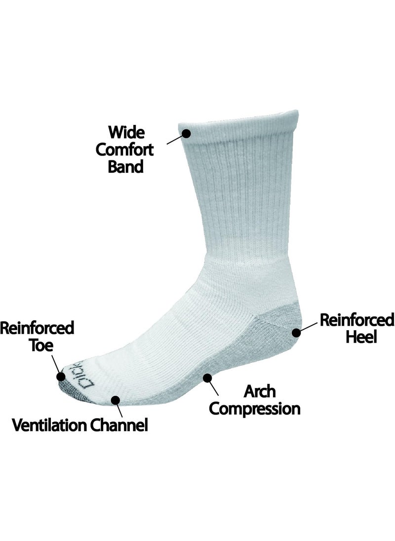 Dickies Dickies Mens Dritech Moisture Control Crew Socks Multipack White 12 Pairs Shoe Size 612  - Image 2