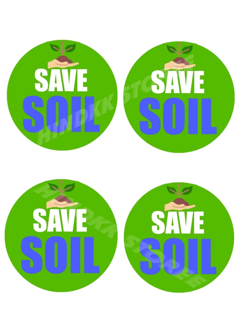 Generic Save Soil Stickers Pack of 5 4 5 inch Save Soil Sticker Save Nature Save Earth Save Water Stop Pollution Stickers Earth Day Environment Day Stickers for Home Office CAR Bikes 