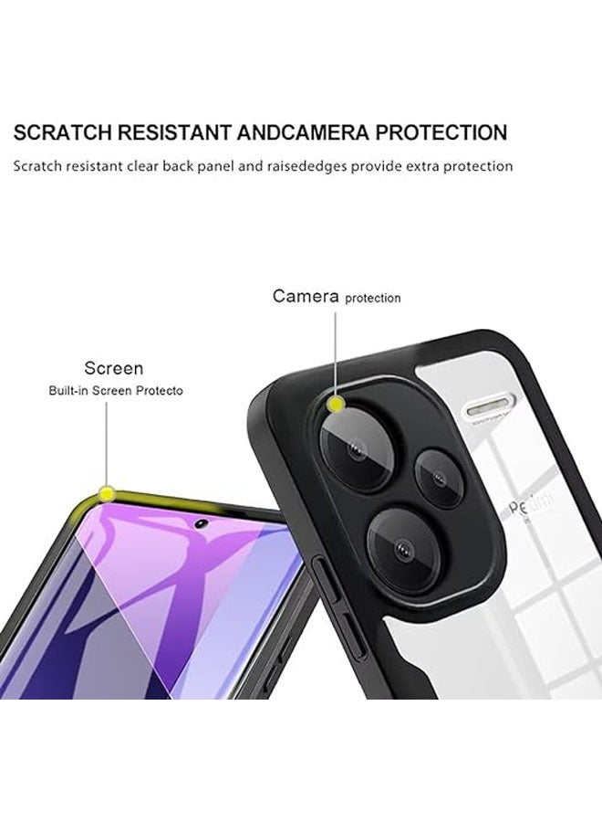 عام حافظة Xiaomi Redmi Note 13 Pro Plus 5G (Pro+) مع حامي شاشة مدمج وحماية بزاوية 360 درجة للهاتف ، وحافظة مقاومة للصدمات بحواف TPU. - Image 3