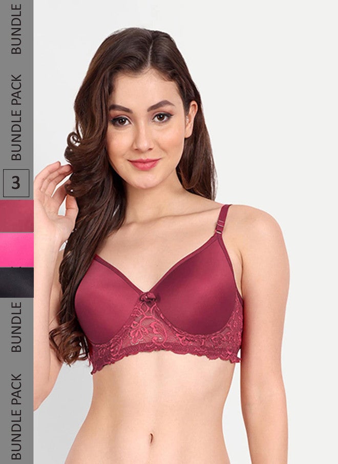 FIMS Pack Of 3 Floral Bra Lightly Padded - Image 1