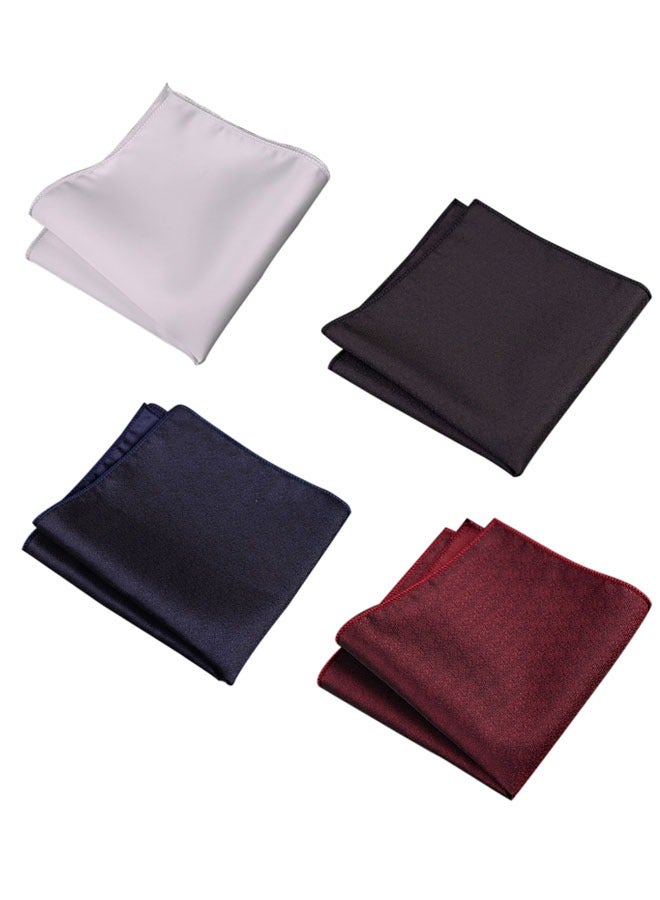 4 Pack Pocket Squares for Men Men's Handkerchief Mens Pocket Squares Set Hankies for Wedding Party Assorted Colors 23 x 23 cm - Image 1