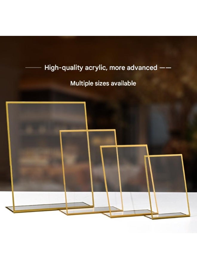 3PCS L-type acrylic signage rack, desktop display rack, poster menu rack, table number display rack, wedding double-sided transparent signage rack, ﻿ - Image 2