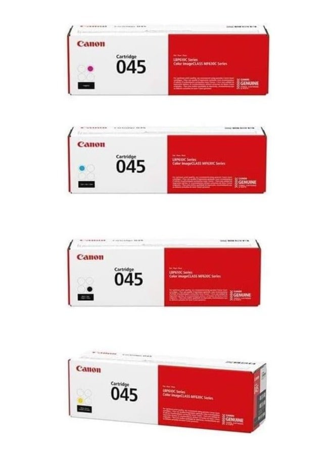 Canon CRG-045 4-Color Complete Toner Cartridge Set Black,Cyan,Yellow,Magenta - Image 1