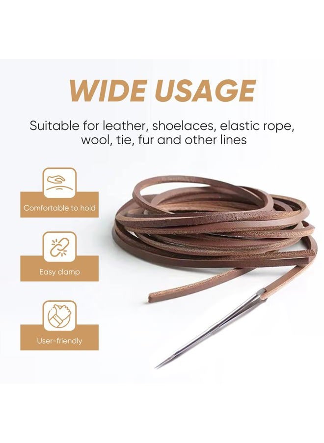 ALLCLEAN 2Pcs Sewing Leather Needle Manual Lacing Threading Single Prong Steel Needle LeatherCraft Tool Handmade Leather Needles for Hand Stitching-Stainless Steel Lacing Needles - Image 4