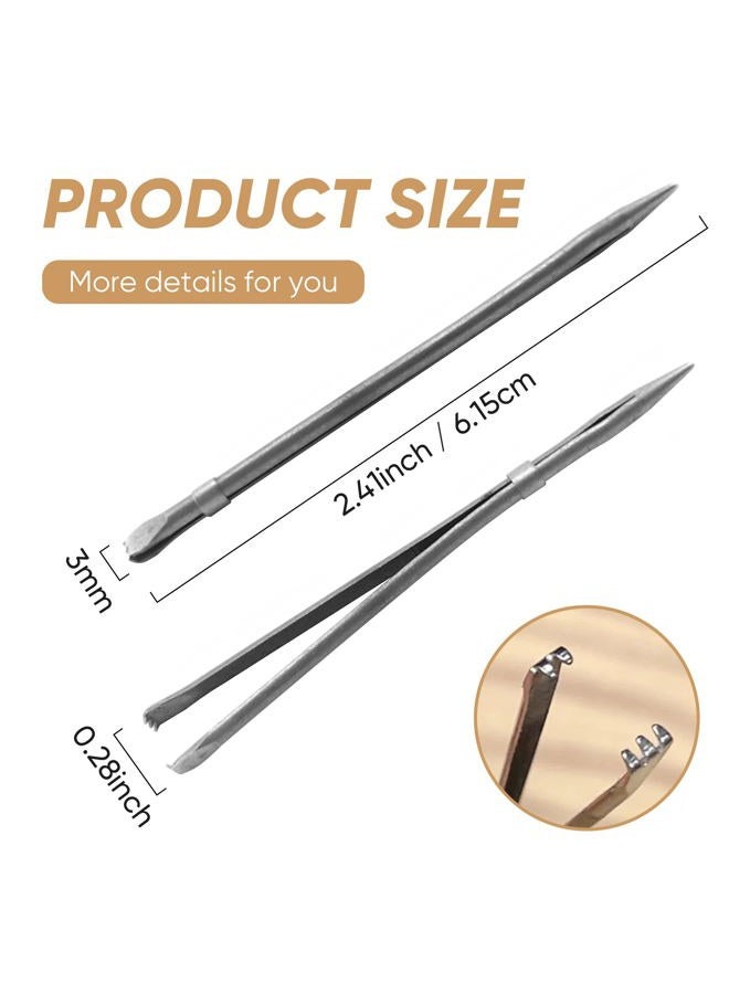ALLCLEAN 2Pcs Sewing Leather Needle Manual Lacing Threading Single Prong Steel Needle LeatherCraft Tool Handmade Leather Needles for Hand Stitching-Stainless Steel Lacing Needles - Image 2