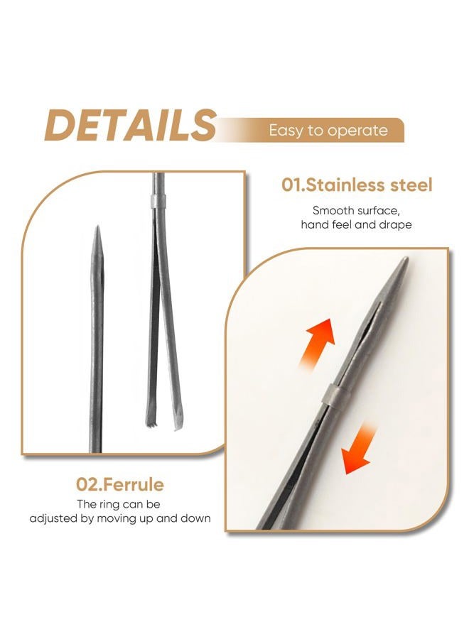 ALLCLEAN 2Pcs Sewing Leather Needle Manual Lacing Threading Single Prong Steel Needle LeatherCraft Tool Handmade Leather Needles for Hand Stitching-Stainless Steel Lacing Needles - Image 3