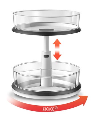 2 Tier Lazy Susan Organizer Clear Turntable for Cabinet Bathroom Countertop and Pantry with Large Spice Rack (White) - pzsku/Z3232ACE388DE1F3AB8F0Z/45/_/1705721991/d463a9cd-08d9-4fca-b565-4bbe292b63d9