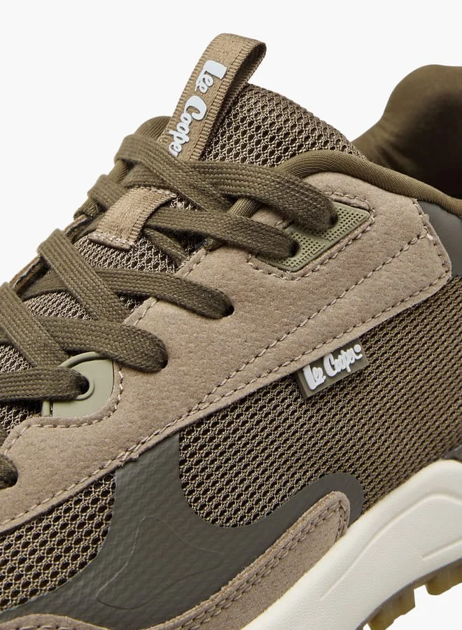 Lee Cooper Men's Panelled Sneakers with Lace-Up Closure
