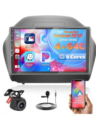 [8-Core 4+64G] Android 13 Car Stereo for Hyundai Tucson IX35 2010-2015, 10.1" Touchscreen Radio with Wireless Carplay & Android Auto, Bluetooth, GPS, WiFi, 32EQ DSP, FM/RDS, SWC, Backup Camera - pzsku/Z3232BCAD87DA7EEEAE95Z/45/_/1735472300/87b9f6c2-c1a2-4125-8ce8-6b8e8a5c6b95