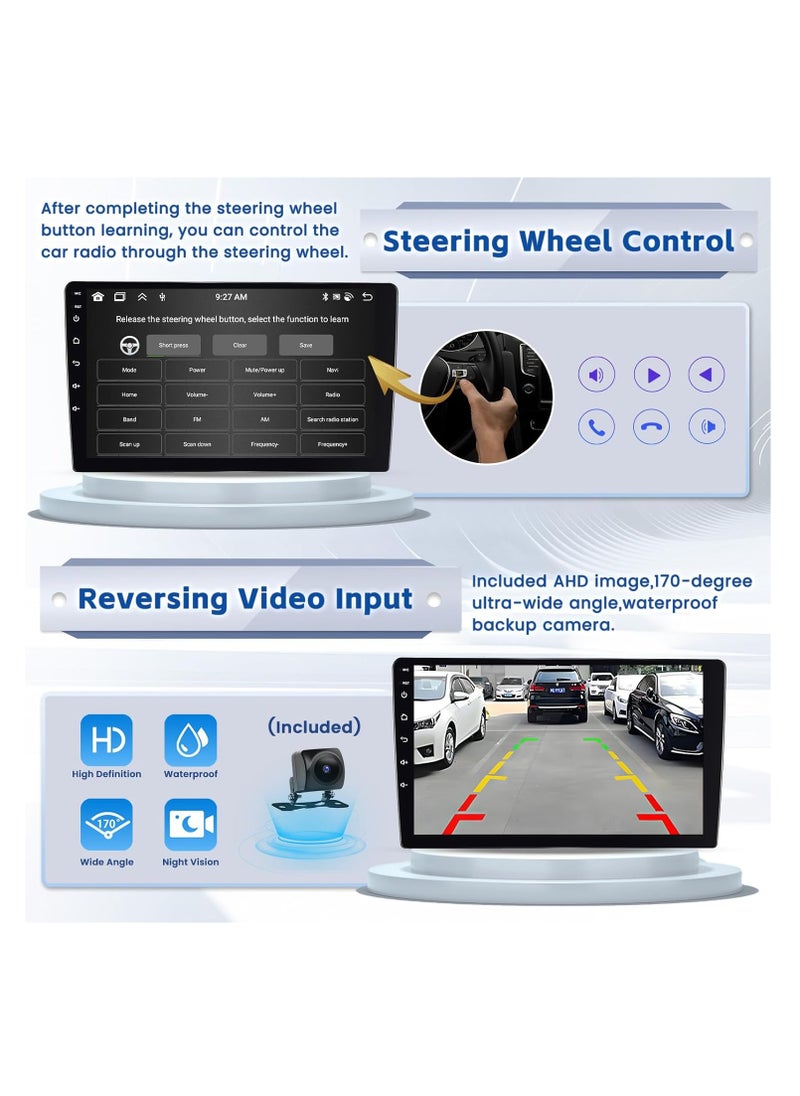 [8-Core 4+64G] Android 13 Car Stereo for Hyundai Tucson IX35 2010-2015, 10.1" Touchscreen Radio with Wireless Carplay & Android Auto, Bluetooth, GPS, WiFi, 32EQ DSP, FM/RDS, SWC, Backup Camera