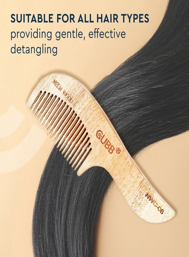 GUBB Neem Comb With Small Handle - Effortless Detangling, Frizz Control, and Shine | Ideal for Men and Women - Image 3