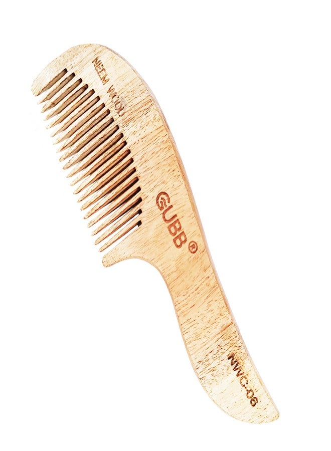 GUBB Neem Comb With Small Handle - Effortless Detangling, Frizz Control, and Shine | Ideal for Men and Women - Image 1