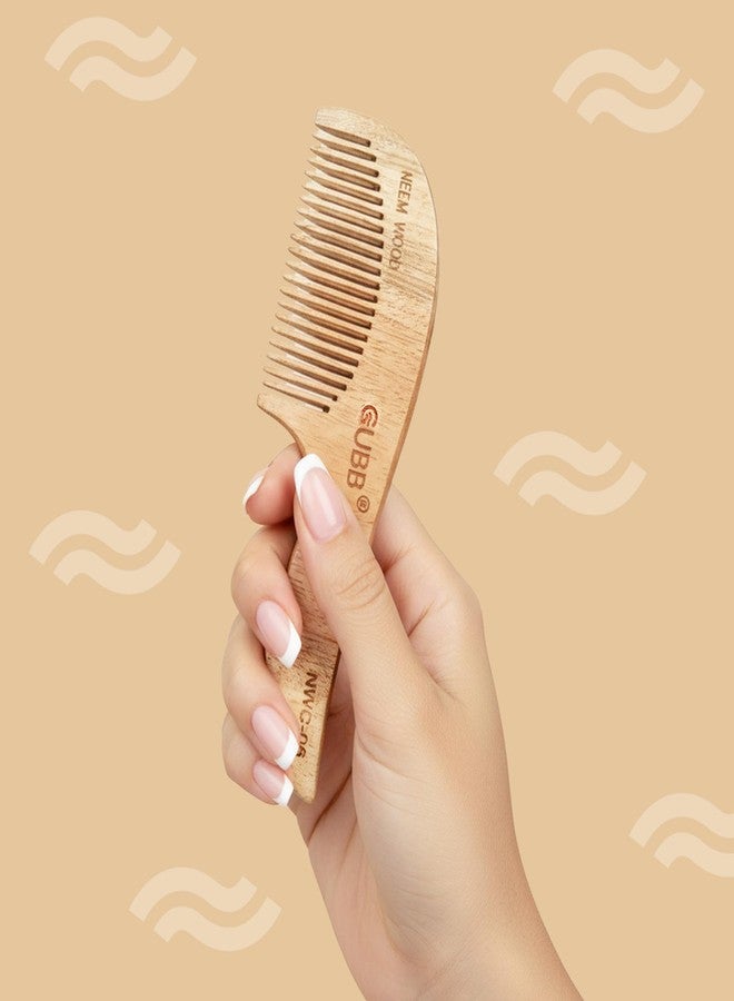 GUBB Neem Comb With Small Handle - Effortless Detangling, Frizz Control, and Shine | Ideal for Men and Women - Image 4
