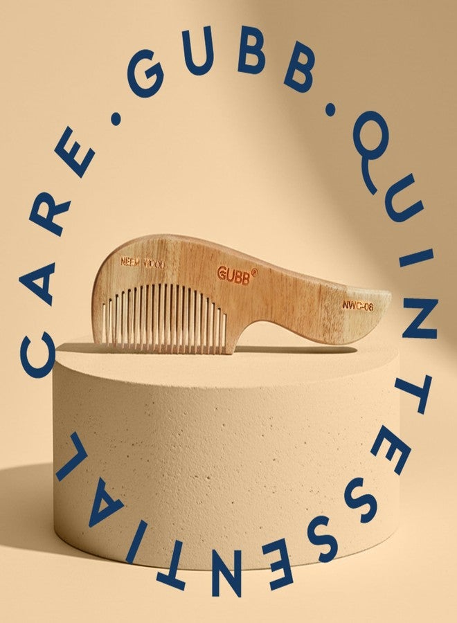 GUBB Neem Comb With Small Handle - Effortless Detangling, Frizz Control, and Shine | Ideal for Men and Women - Image 5
