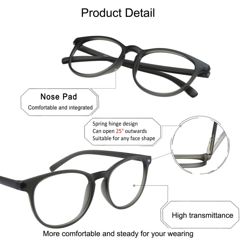 YEIN Blue Light Blocking Glasses, Spring Hinge Photochromic Gray Sunglasses, Anti Eyestrain, Computer Reading Glasses, Gaming Glasses, TV Glasses for Women Men, Anti Glare - Image 2