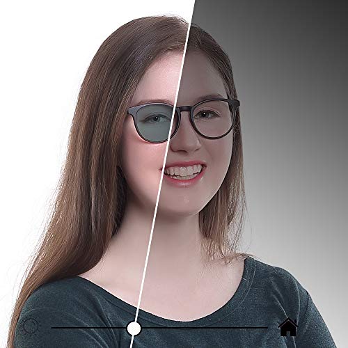 YEIN Blue Light Blocking Glasses, Spring Hinge Photochromic Gray Sunglasses, Anti Eyestrain, Computer Reading Glasses, Gaming Glasses, TV Glasses for Women Men, Anti Glare - Image 5
