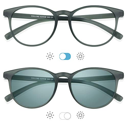 YEIN Blue Light Blocking Glasses, Spring Hinge Photochromic Gray Sunglasses, Anti Eyestrain, Computer Reading Glasses, Gaming Glasses, TV Glasses for Women Men, Anti Glare - Image 4