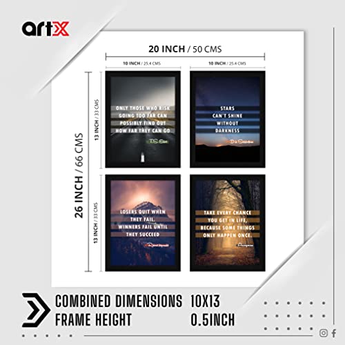 ArtX Paper Motivational Quotes Wall Art Painting, Framed Poster, Multicolor, Inspirational, 10 X 13 Inches, Set of 4 - Image 2