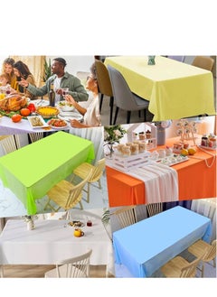 MARKQ Plastic Tablecloth for Rectangle Table 54" x 72" Disposable Table Cover for Bridal Shower Wedding Birthday Party Decorations (Orange)  - Image 4