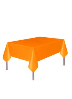 MARKQ Plastic Tablecloth for Rectangle Table 54" x 72" Disposable Table Cover for Bridal Shower Wedding Birthday Party Decorations (Orange)  - Image 1