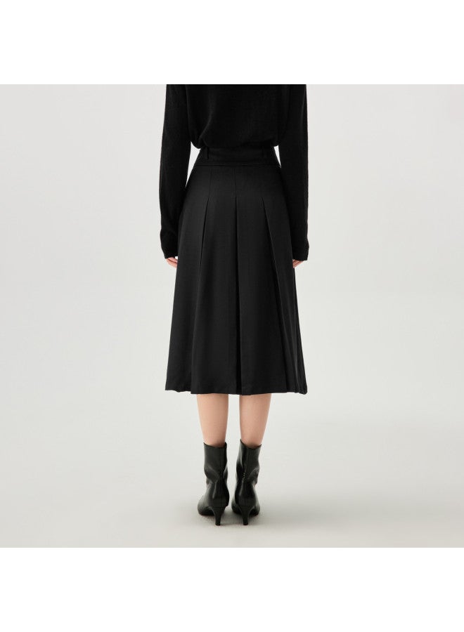 HLA تنورة عمل طويلة على شكل حرف A لخريف وربيع، تنورة متوسطة الطول أنيقة ومناسبة للنحافة - Image 5