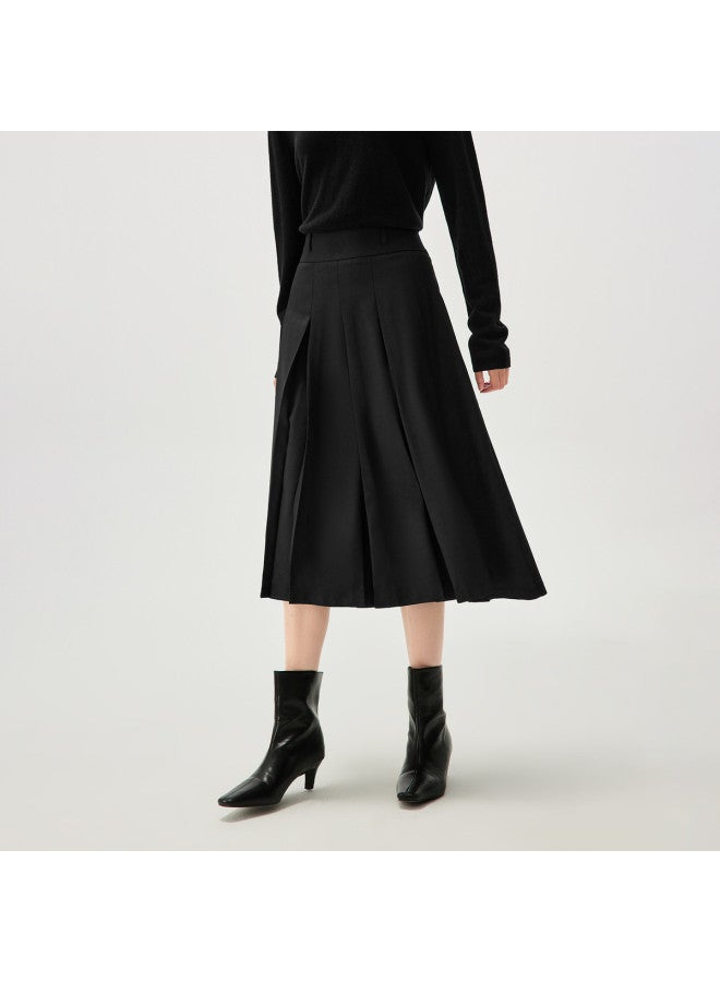 HLA تنورة عمل طويلة على شكل حرف A لخريف وربيع، تنورة متوسطة الطول أنيقة ومناسبة للنحافة - Image 4