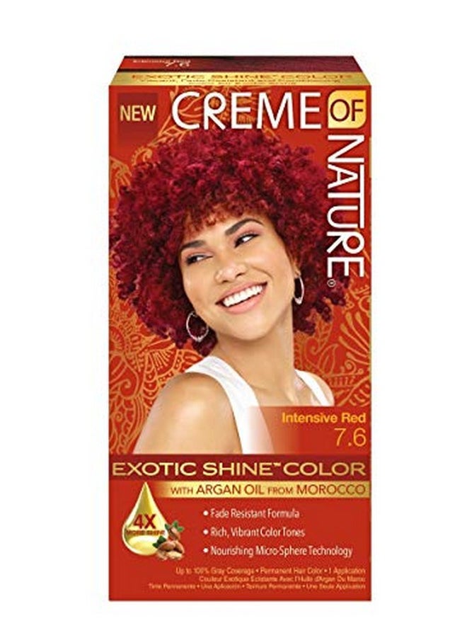 Creme of Nature Reme Of Nature Exotic Shine Hair Color With Argan Oil From Morocco 7.6 Intensive Red 1 Application  - Image 1