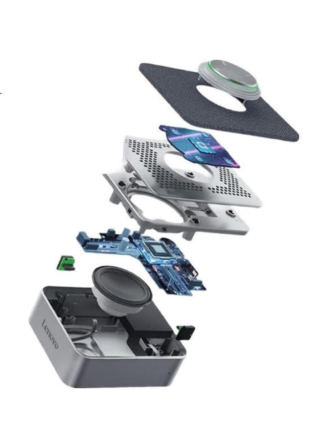 Thinkpad Lenovo Thinkplus Pocket Portable Conference Pocket Speaker Ai Intelligent Version Meteorite Silver Omnidirectional Pickup Intelligent Noise Reduction/Transcription Translation Bluetooth - Image 2