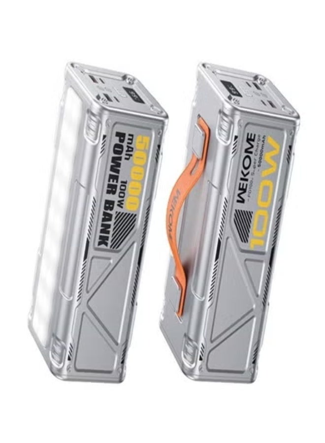 ويكومي WP-08 Power Bank | 50000mAh Ultra High-Capacity Fast Charging Portable Battery Pack with Dual Type-C Inputs, USB Outputs & Smart LED Digital Display | Multi-Device Charger – Black - Image 1