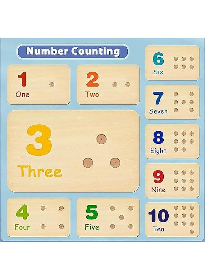 MIXDE - Wooden Counting Peg Board Kindergarten Math Manipulatives Number Counting Toys for Toddlers Learning Materials Montessori Educational Toys for 2 3 4 Year Old Boys Girls Gifts - Image 1