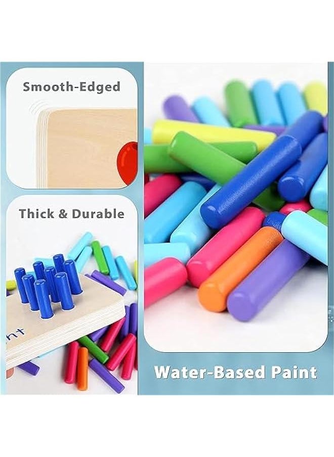 MIXDE - Wooden Counting Peg Board Kindergarten Math Manipulatives Number Counting Toys for Toddlers Learning Materials Montessori Educational Toys for 2 3 4 Year Old Boys Girls Gifts - Image 1