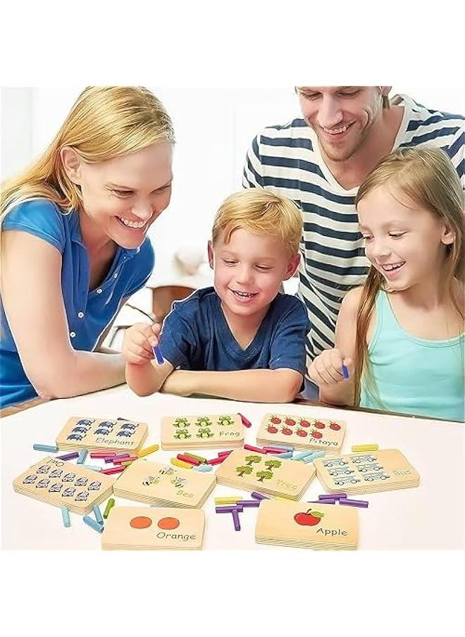MIXDE - Wooden Counting Peg Board Kindergarten Math Manipulatives Number Counting Toys for Toddlers Learning Materials Montessori Educational Toys for 2 3 4 Year Old Boys Girls Gifts - Image 1
