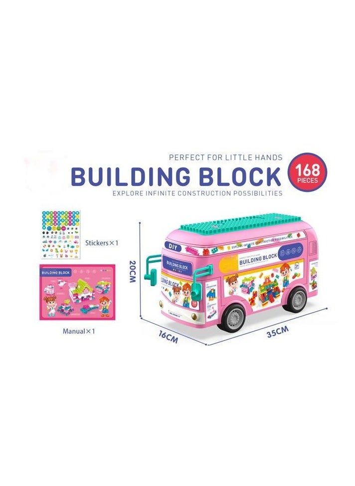 Building Blocks (168 pieces) Pink Blocks Set  - Image 3