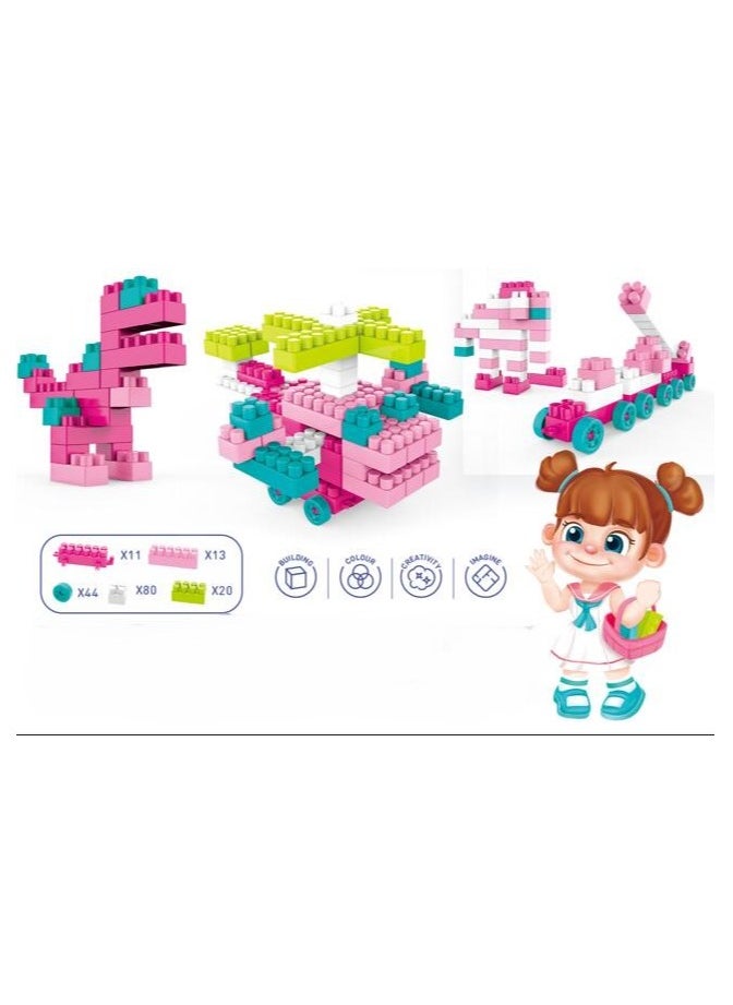 Building Blocks (168 pieces) Pink Blocks Set  - Image 4