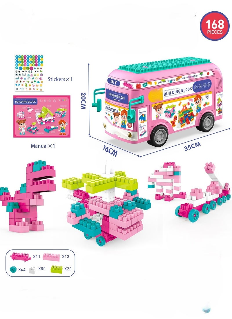 Building Blocks (168 pieces) Pink Blocks Set  - Image 5