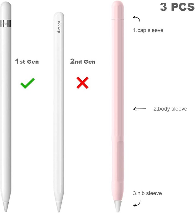 غطاء لقلم Apple Pencil للجيل الأول، وردي، متوافق مع iPad - Image 2