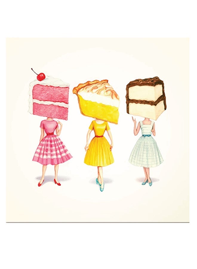 RYN Cake Themed Wall Art Pink/Yellow/Blue 30x30cm - Image 1