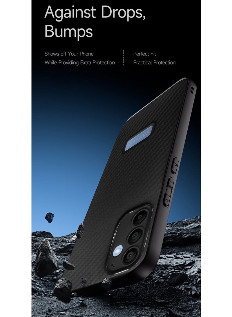 Wtech Soft Liquid Silicone Carbon Fiber Texture Case Cover For A55 5G 2024 Black - Image 4