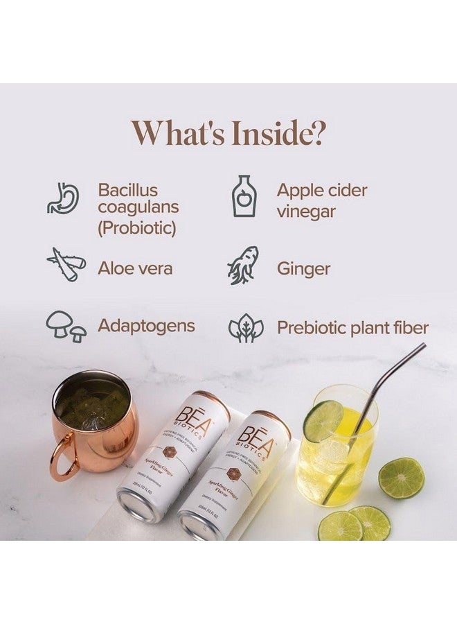 Isagenix BEA Biotics - Caffeine-Free Botanical Energy Drink - Supports Gut & Digestive Health - Aids Healthy Metabolism - Good Source of Fiber - Sparkling Ginger, 12 fl oz