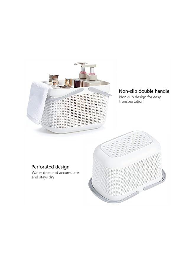 Raxoom Caddy Basket Tote for College Dorm Room Essentials, Plastic Storage Basket with Handles Portable Organizer bins for Kitchen Bathroom Bedroom Toiletry Laundry Garden Pool Beach - Image 3
