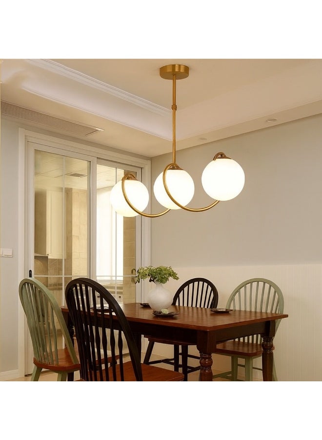 Cluc Gold turned Globo di vetro Chandelier - 3 globes - Image 2