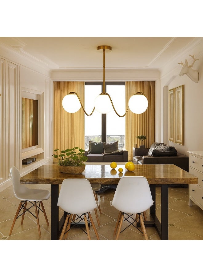 Cluc Gold turned Globo di vetro Chandelier - 3 globes - Image 3