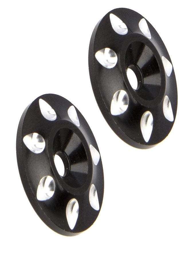 Vgoohobby 2Pcs Vgoohobby RC Metal Rear Wing Buttons Gasket,Universal Rear Fixed Tail Protection Spacer Compatible with 1/10 RC Off Road Short Truck Buggy Racing Car (Black) - Image 1