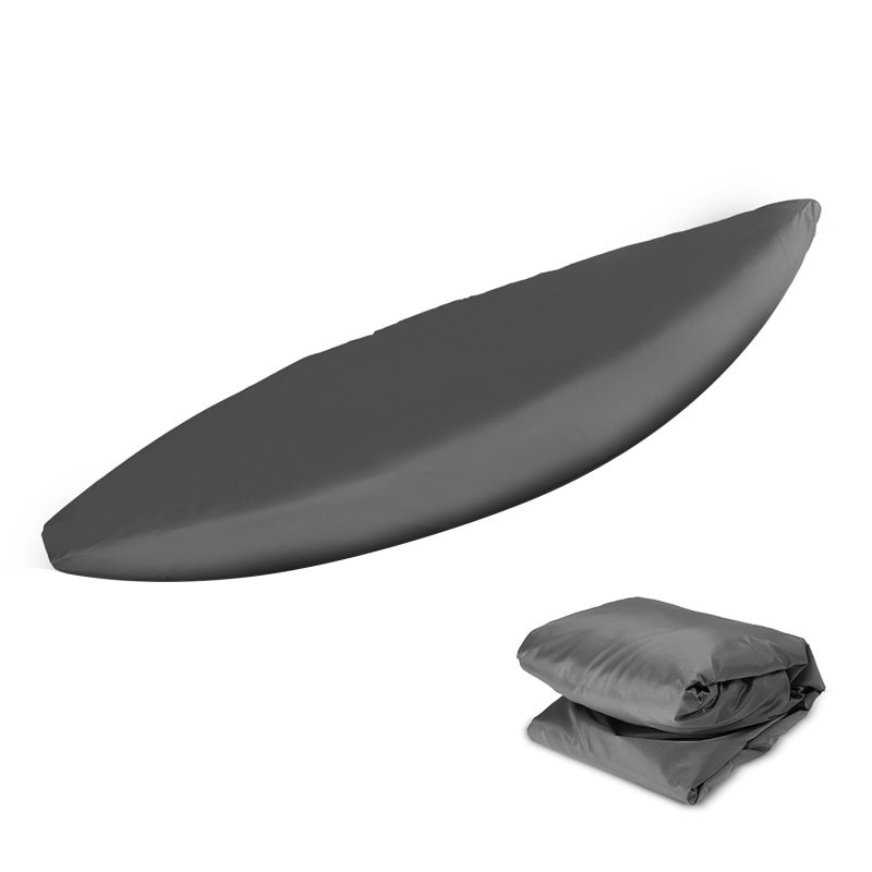 Waterproof Kayak Cover: 5.5m Grey, UV & Waterproof & Anti-dust - Adjustable Roll And Clip Closure, Easy To Operate Without Tools for Beach Or Backyard Storage - Image 1