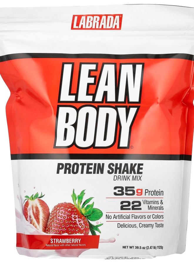 LABRADA Lean Body Protein Shake Drink Mix Strawberry 2.47 lb (1120 g) - Image 1