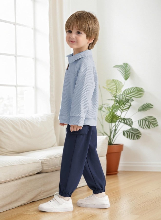 ESHOO Toddler Baby Boy Fall Winter Clothes 2 Piece Outfits Sweatsuit Boys Long Sleeve Zipper Sweatshirt and Pants Set 18M-6T - Image 5