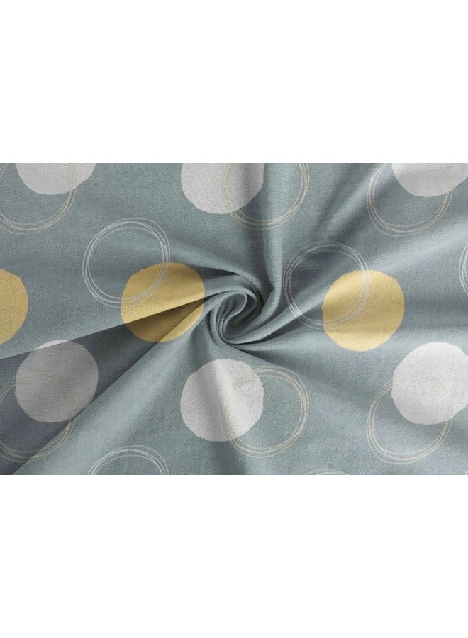 BSB HOME Premium Glace Cotton 180 TC Flat Single Bedsheets Breathable | Wrinklefree (Size-60 X 90 Inch) with 1 King Size Pillow Covers (Size-17 X 27 Inches, Cricle Print, White & Grey) - Image 2