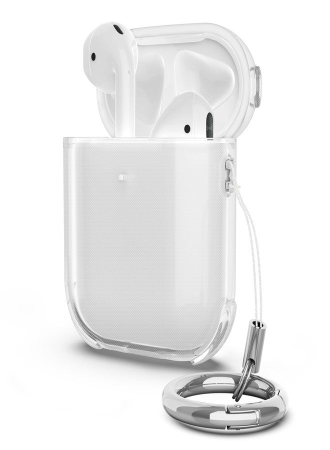 ULAK Compatible with AirPods Case, Transparent Soft TPU Protective Cover Accessories (Cushion in Four Corners) with Keychain for AirPods 2nd/1st Generation [Front Led Visible]- Clear - Image 1