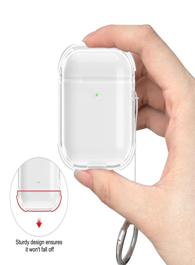 ULAK Compatible with AirPods Case, Transparent Soft TPU Protective Cover Accessories (Cushion in Four Corners) with Keychain for AirPods 2nd/1st Generation [Front Led Visible]- Clear - Image 3
