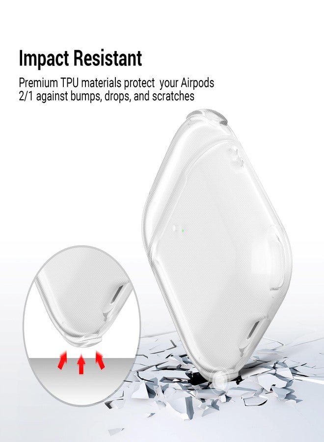 ULAK Compatible with AirPods Case, Transparent Soft TPU Protective Cover Accessories (Cushion in Four Corners) with Keychain for AirPods 2nd/1st Generation [Front Led Visible]- Clear - Image 4